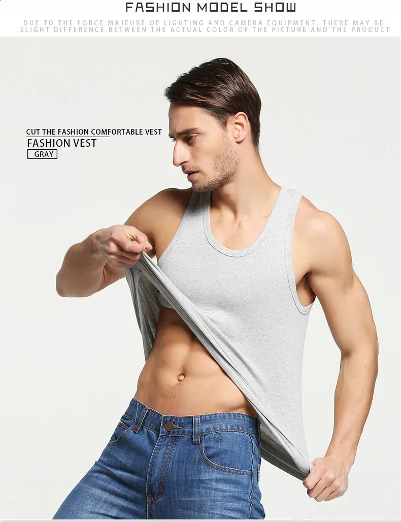 3pcs/lot Cotton Mens Underwear Sleeveless Tank Top Solid Muscle Vest Undershirts O-neck Gymclothing T-shirt mens vest Male 4XL 250407
