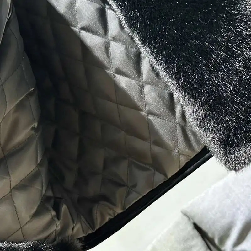 PFHQ Fashionable Patchwork Mens Parka Jacket Cotton Faux Mink Fur Thickened Autumn Winter Solid Color Warm Tops 21Z7717 251105