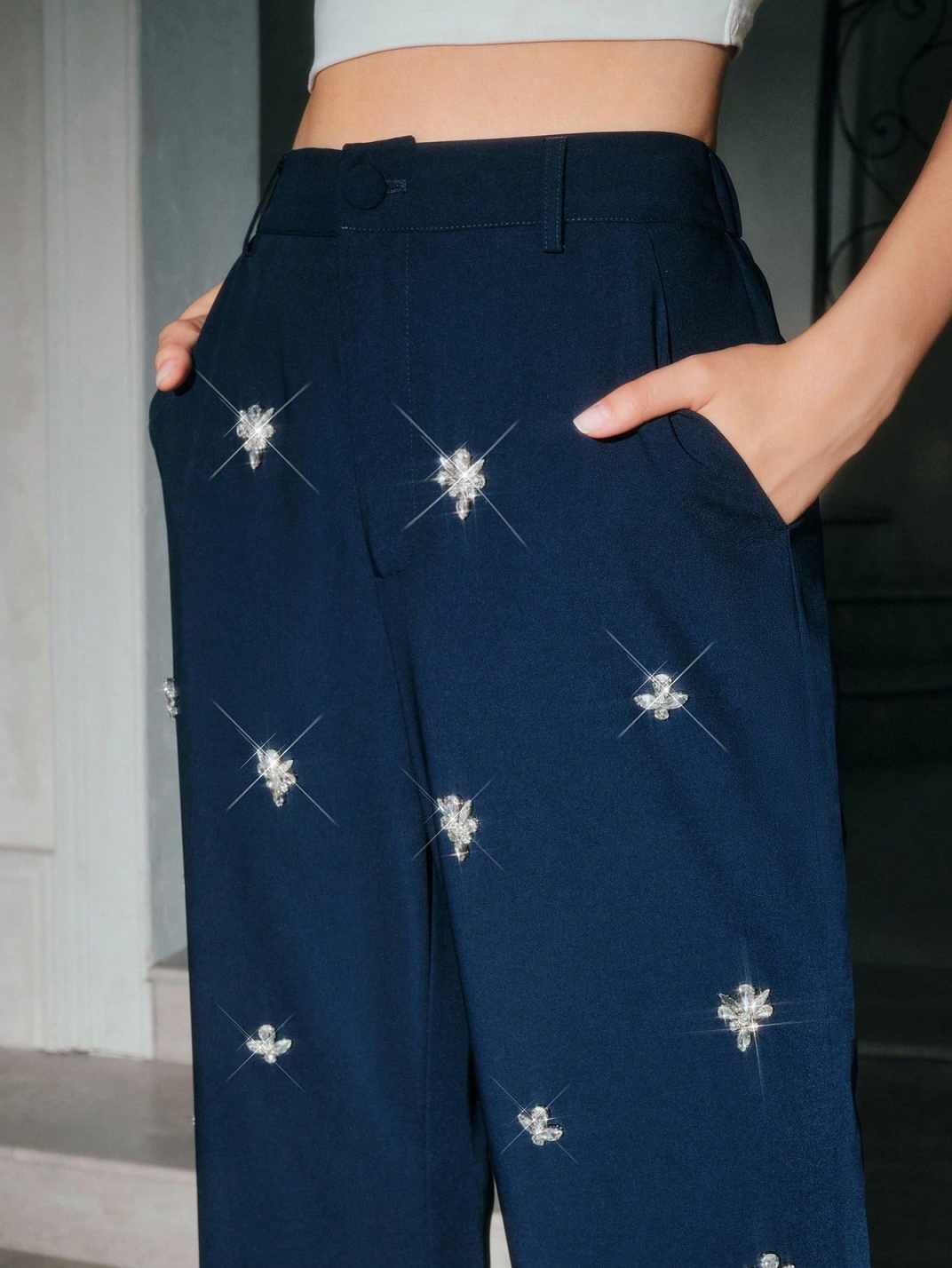 Luxury Suits For Women Double Breasted Peaked Lapel Jacket Blazer Business Party Sets Crystals Office Ladies Customized Outfits