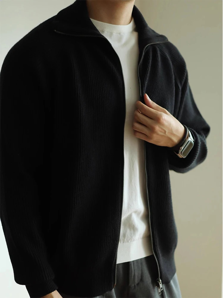 Autumn and Winter Warm Knitted Zipper Jaet for Men Casual Lightweight Open Cardigan Sle AntiBall Easy Care Ular Top 251030