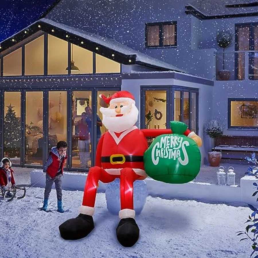 Christmas 8FT Christmas Inflatable Outdoor Decoration Climbing Inflatable Santa Claus Decor Blow Up Yard Decorations with LED Inflatable Y251111