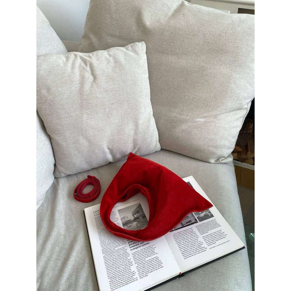 Nubuck Cowhide Niche Handbag High-Quality Suede Back-Of-Arm Triangle Crossbody Bag