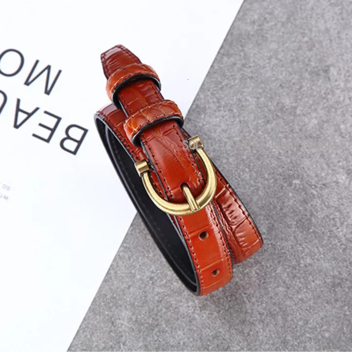 Womens Belt Pattern Decorative Versatile Jeans Set Dress Fashion Accessories Leather Black Trouser Belt 18cm 251031