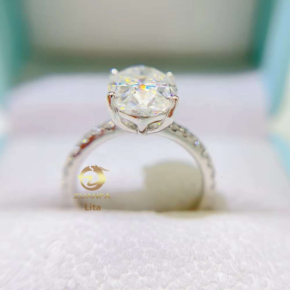 Luxury Love U 4.5ct Oval Moissanite 925 Sterling Silver Wedding Diamond Engagement Ring Women