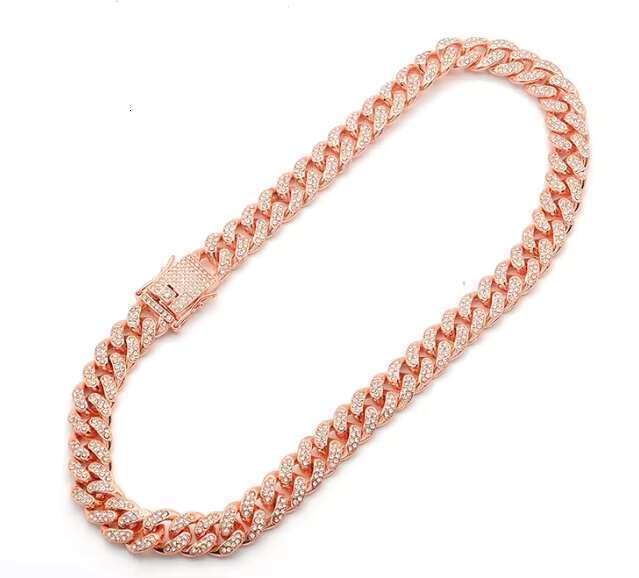 DHCollections 13mm Bg Rhie Golden Miami Cuban k Chain Men's Hip Hop Necklace Jewelry