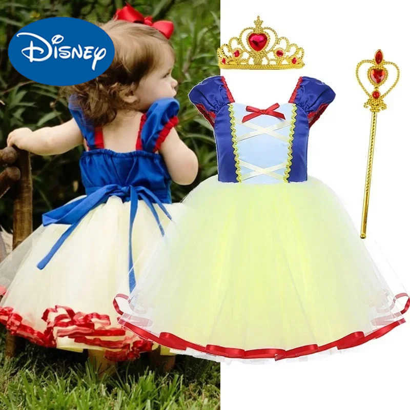 Disney Baby girl snow-white dress childrens classic princess birthday party fancy dress Halloween role-playing costume childrens clothingXJ250411