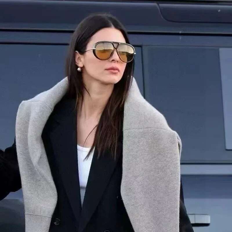 Brand Designer Oversized Pilot Sunglasses Women For Men 2025 Popular Vintage Sun Glasses Punk Double Bridge Shade UV400