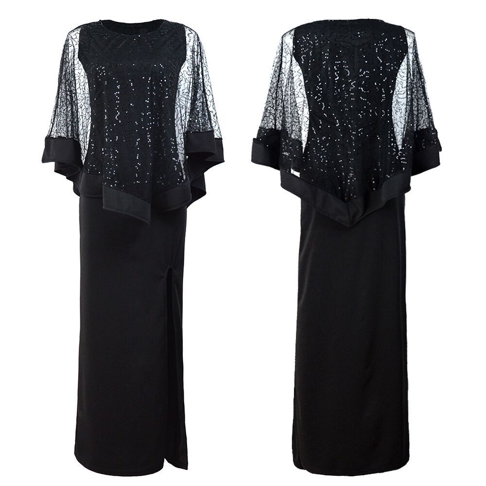 New dress with sequin splicing, high waist slim fit, two piece long skirt
