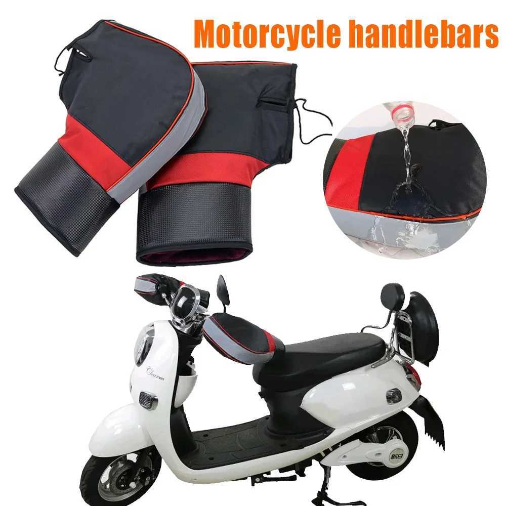 Warm Windproof Motorcycle Handlebar Covers Winter Grips For E-Bikes Scooters Cold Weather Riding Protection Pair Handlebar Muffs S25118