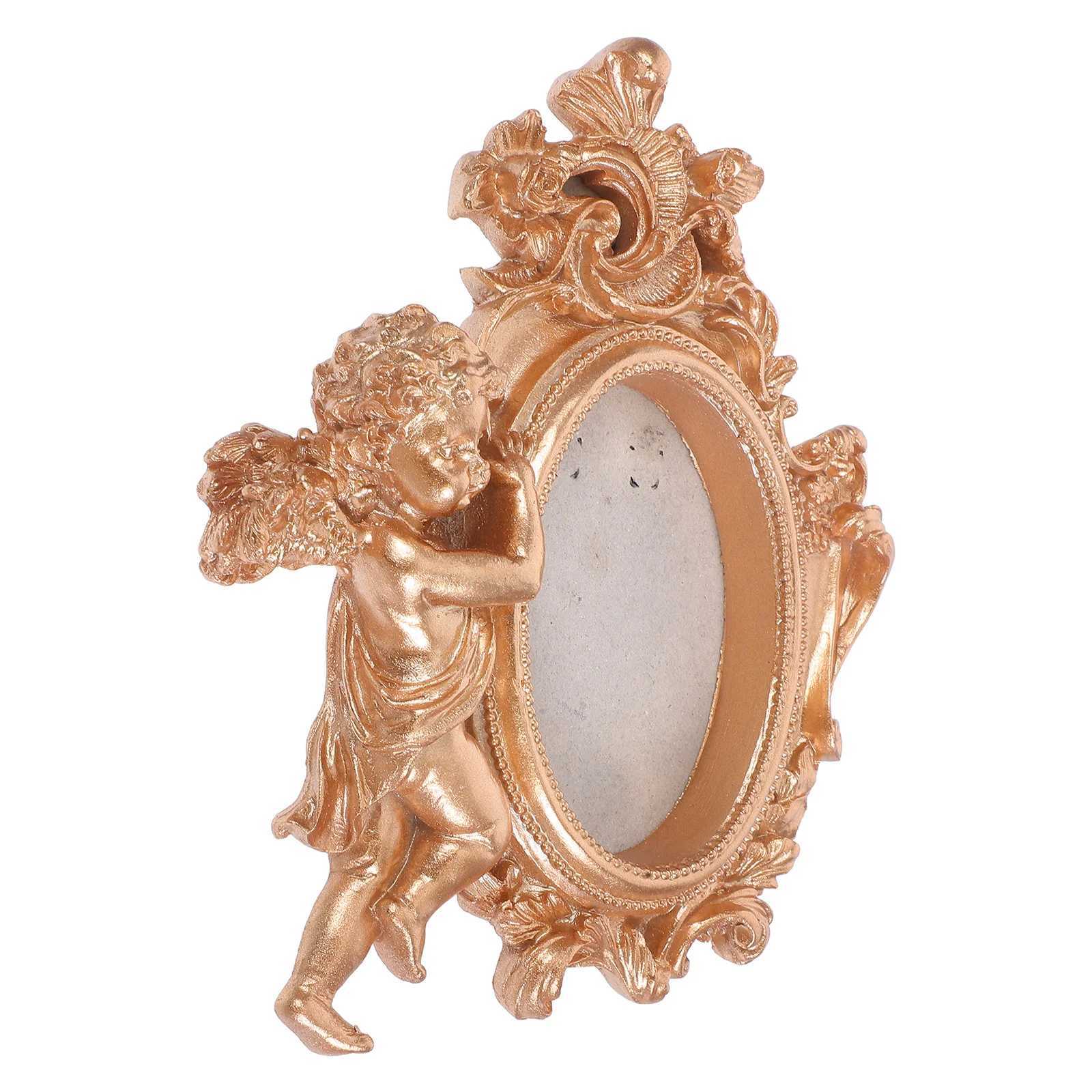 1pc Resin Angel-Themed Photo Frame Cute Desktop Display For Home Office Decor Memorial Baby Picture Holder Vintage Style L251110 H260306
