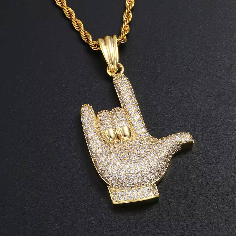 Hot Sale 925 Sterling Silver Iced Fire Pendant VVS Moissanite Custom Finger Charm Passes Diamond Tester Hip Hop Style