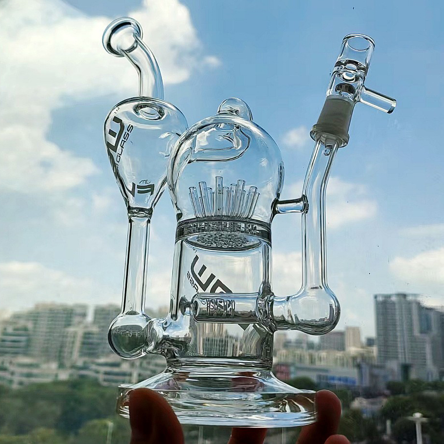 JM Flow Glass Bong Hookahs Sprinkler Perc Water Pipes Recycler Vortex Diffused Inline Percolator Shisha Accessory for Smoking