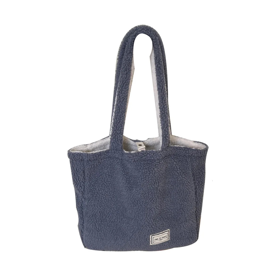 Soft Plush Womens Double Side Shoulder Bag Female Furry Large Shopping Faux Lamb Wool Student Girls Book Tote Handbags 251110