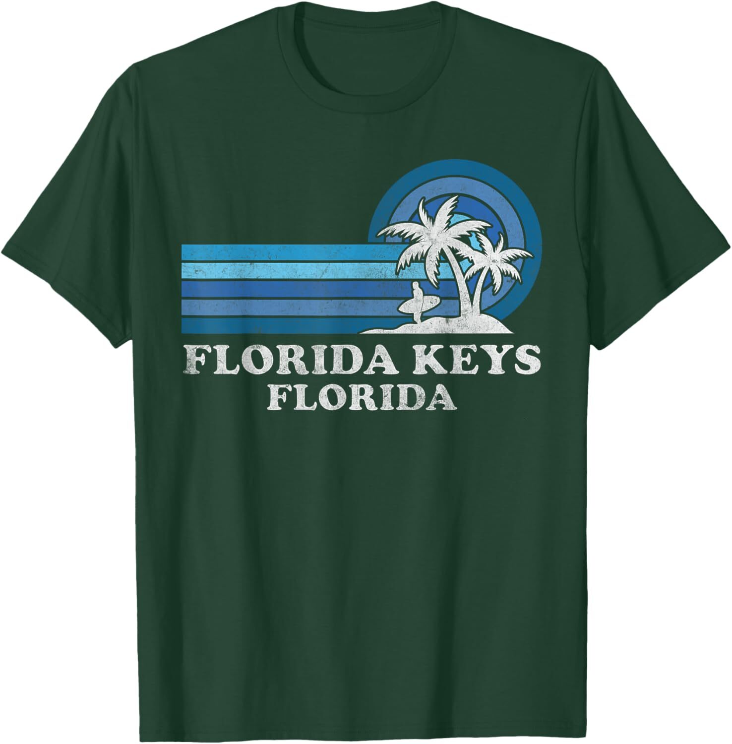 T shirt for Mens Florida Keys Beach Florida Vintage Family Summer Vacation Graphic Tee Casual Tops Clothes Short sleeve cool