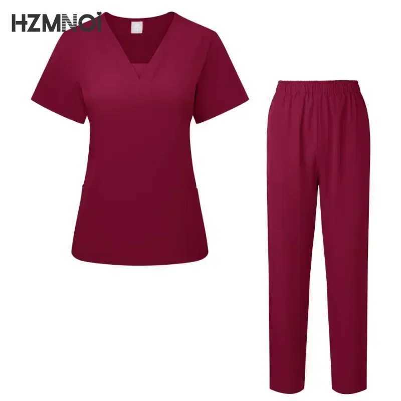 Multicolor Operating Room Scrubs Set Doctor Nurse Top Pants Lab Workwear Surgical Gown Medical Nursing Uniform Clinical Overalls X250410