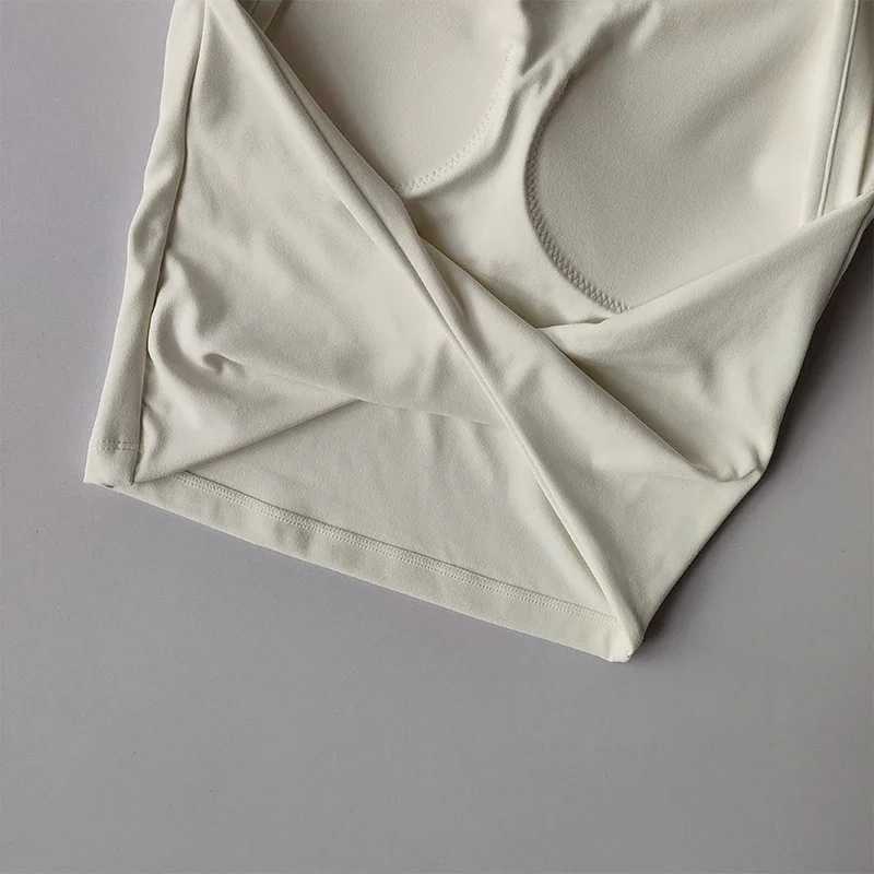 Sexy short back no fixed chest pad sports T-shirt vest womens tight fitting clothes quick drying weight loss yoga setW250411