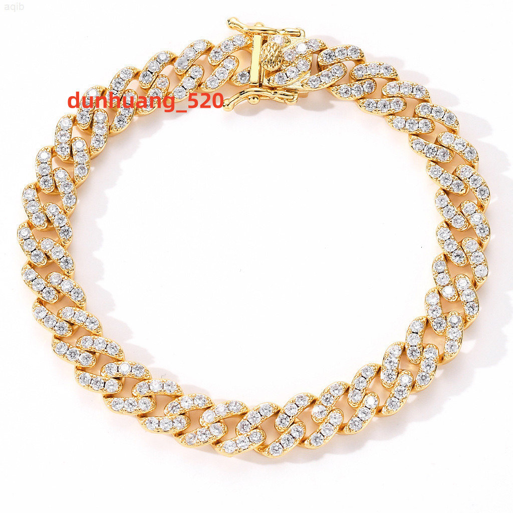 2023 New Style Lifeng Luxury Jewelry Sliver Gold Moissanite Diamond Cuban Chain Trendy Fashion Style Hip Hop Jewelry