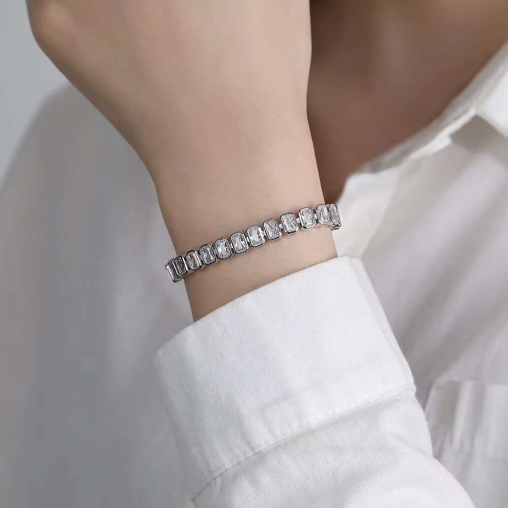 Custom fashion S925 Silver Men Women Hip Hop Bracelet VVS Diamond Tennis Link zirconia GRA moissanite Bracelet