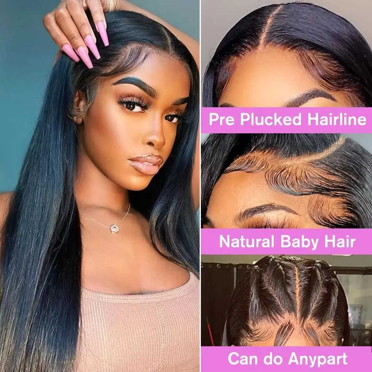 Straight Lace Front Wigs Human Hair 13x4 13x6 HD Transparent 360 Lace Frontal Wigs Brazilian 5X5 6X4 4x4 Closure WigT251111