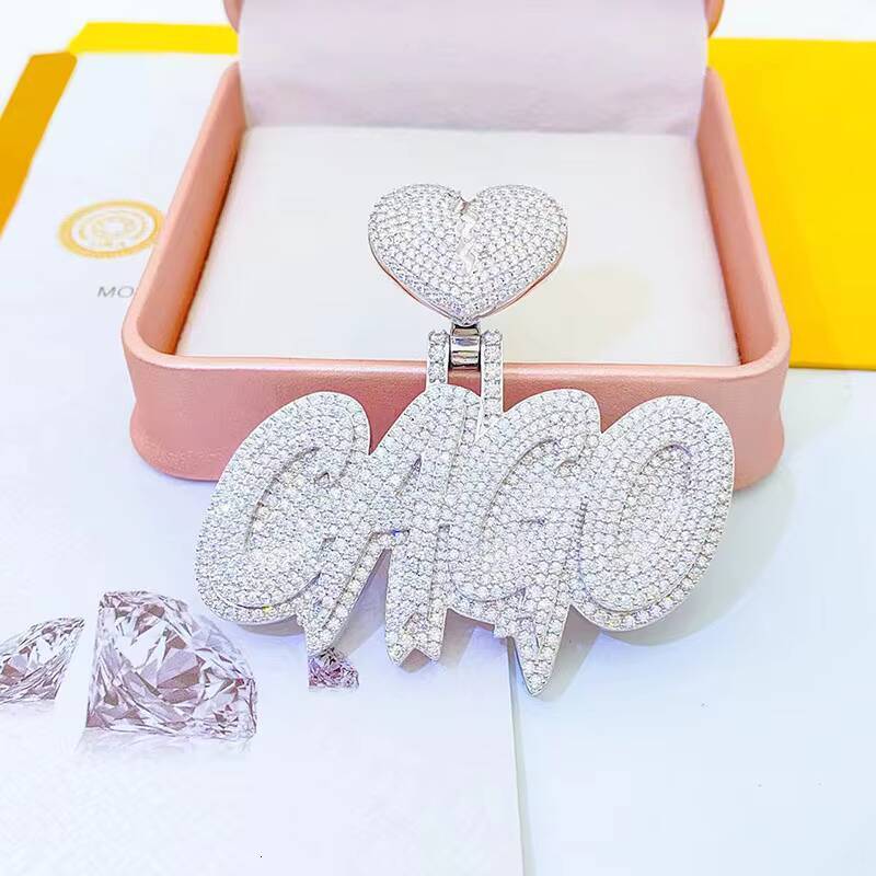 Hot Selling Hip Hop Jewelry in 2023 925 Silver Moissanite Diamond Mens Custom Pendant Customizable