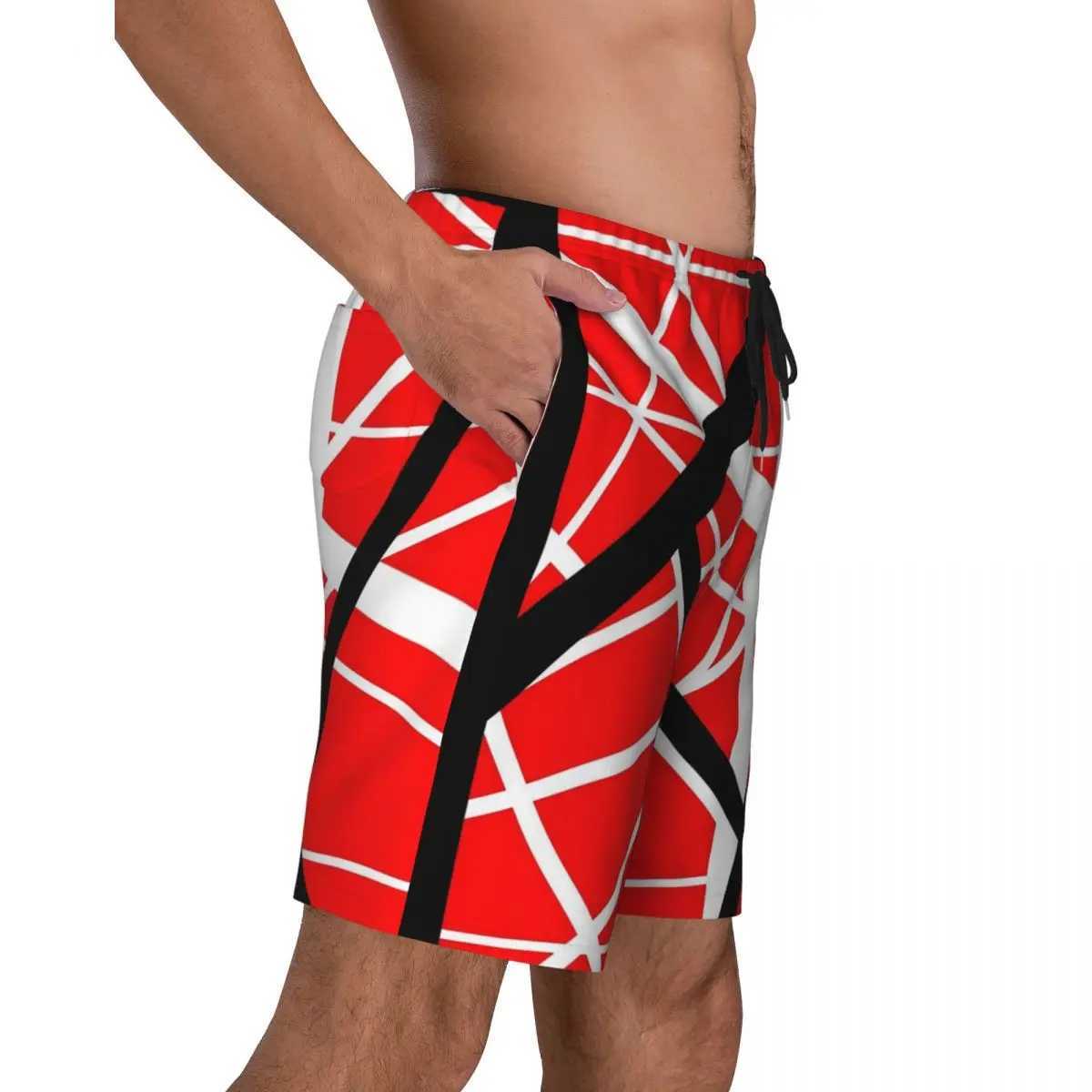Summer Board Shorts Mens Fan Hailun Surfing Red Black White Line Art Printed Beach Shorts Comfortable Swimming Trunk Plus SizeW250410