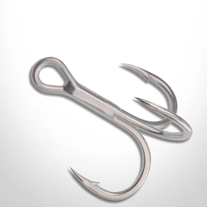 100pcs 3x Strengthen Treble Hooks With Feather Fishing Hook Blood Trough Fishhooks Tackle Accessary Metal Jig Assist Hook 251103