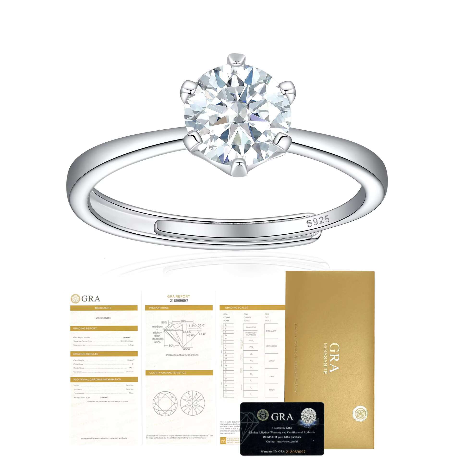 Anillo De Moissanita Silver Jewellery White Gold Plated Green Yellow Pink Moissanite Rings