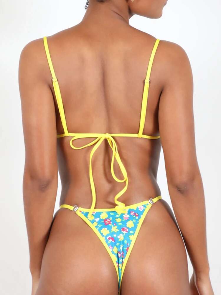 Miyouj Triangle Swimsuits Solid Two Piece Suit Bandage Swimsuit 2025 Swimwear Women's Set Sexy Bikini Low Wasit Bathsuit