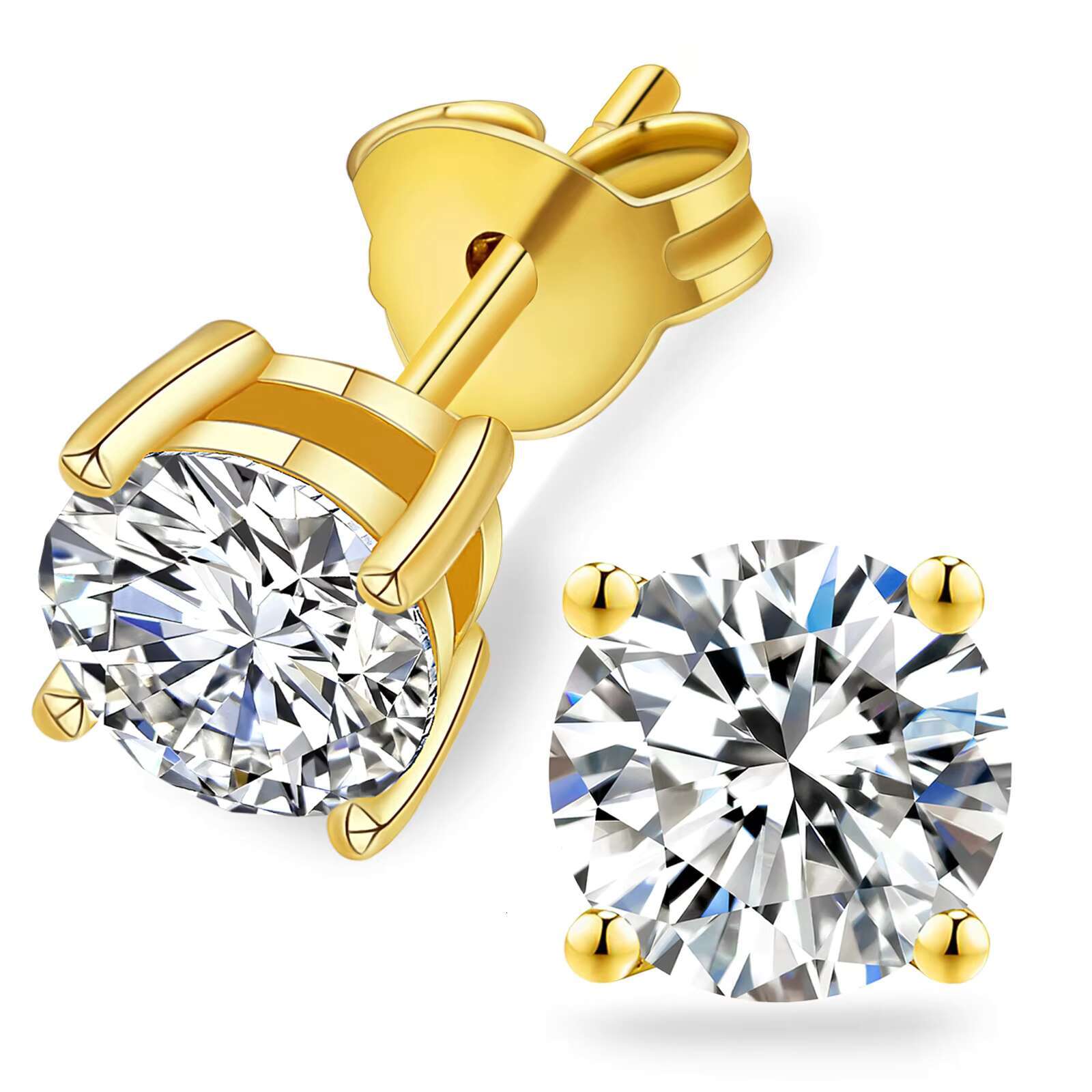 Elegant 18K White Gold IGI Certified Lab-Grown Diamond Earrings Engagements Anniversaries Women Wedding Classic Solitaire Studs