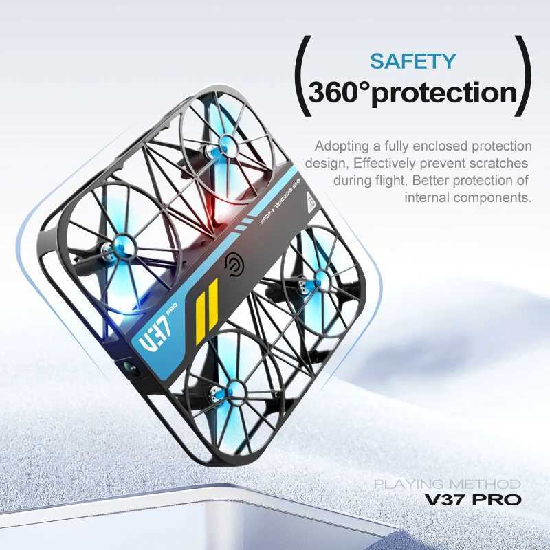 V37 Mini Drone 8K HD Camera with Mesh Protective Case Pocket Rc Four Helicopter Aerial Photography Aircraft Model Suitable for All AgesXJ250411