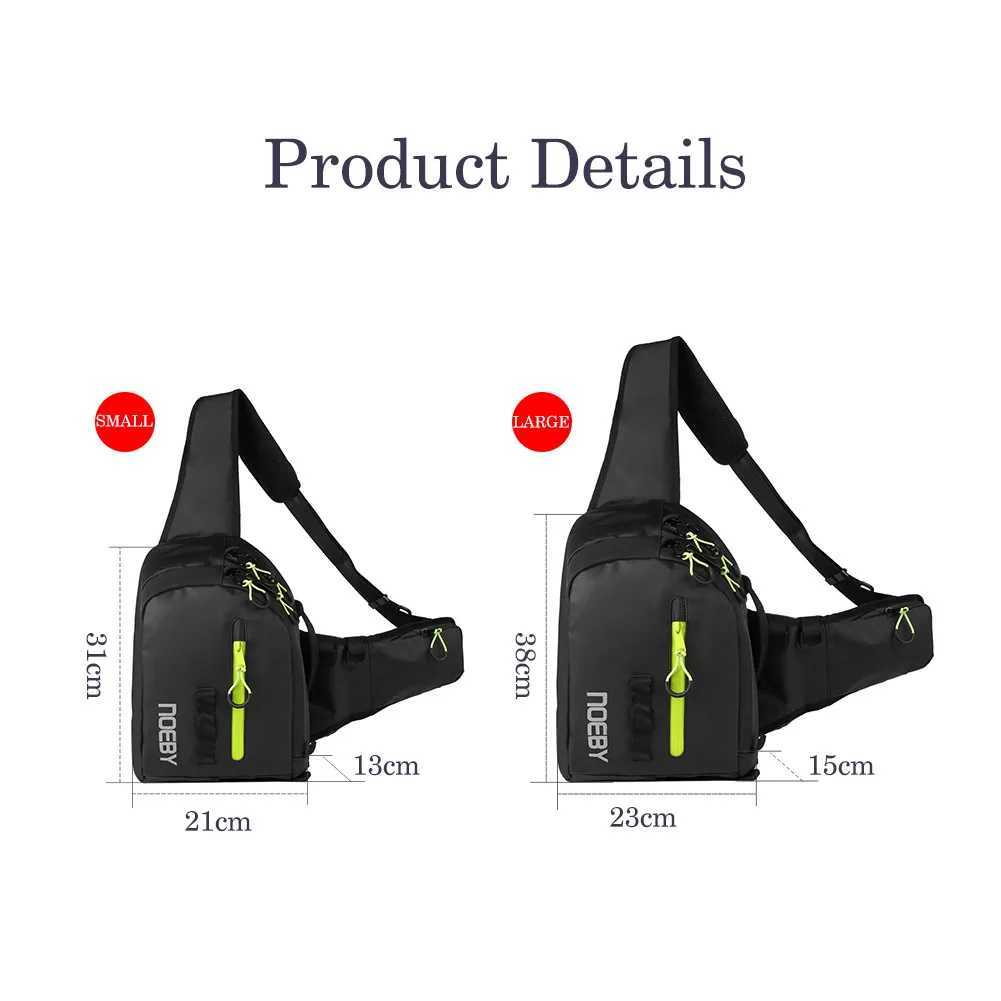 NOEBY Sling Pack Tackle Bag Waterproof Nylon Fishing Bag 2 Size Multifunctional Outdoor for Camping Hiking Fishing Tackle Bag Z250411