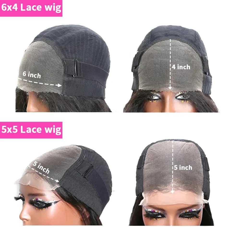 Wear And Go Glueless 55 6x4 HD Lace Closure Wig Straight Lace Front Human Hair Wig Pre Plucked Hairline Pre Cut Human Hair WigsT251111