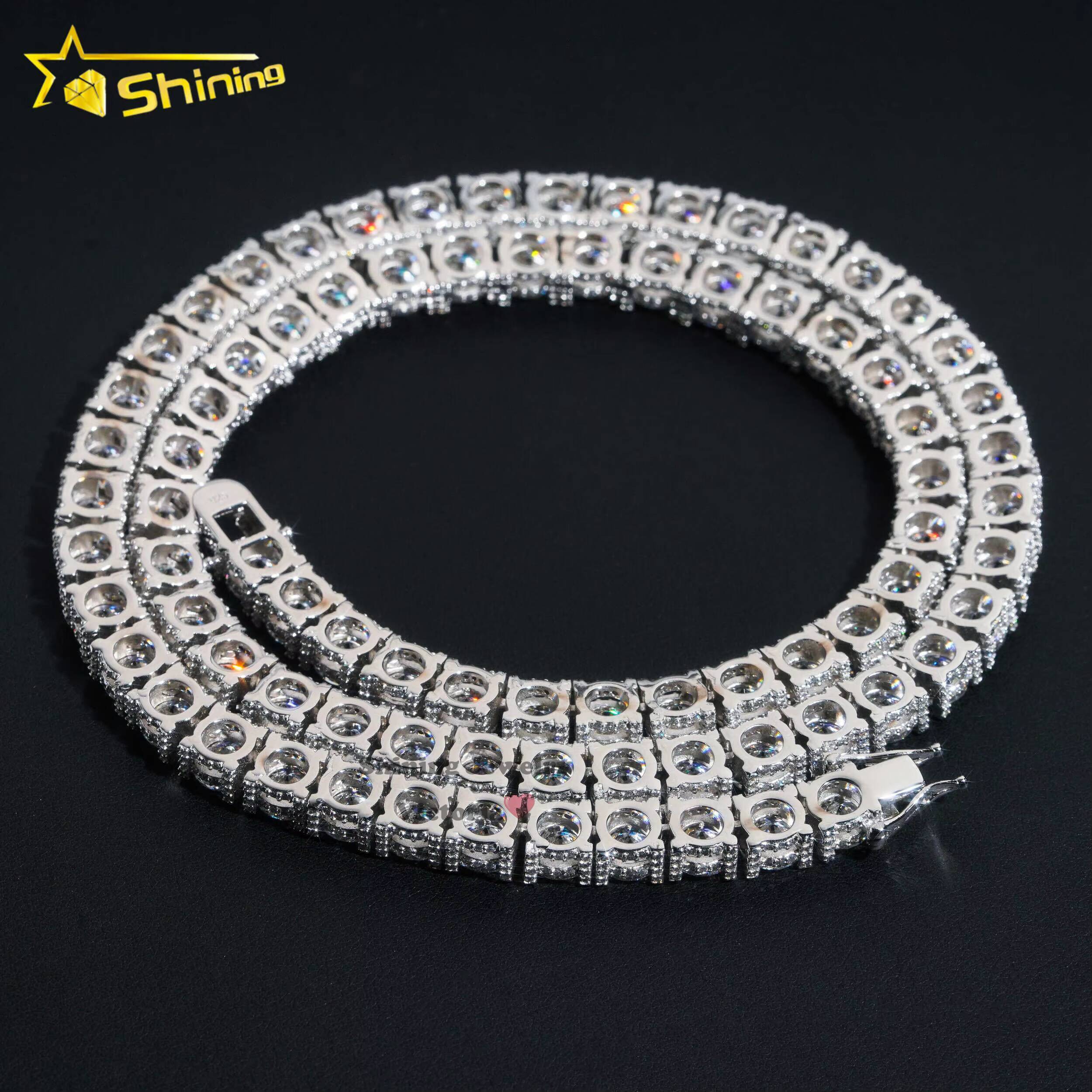 Cheapest Price Luxury Hip Hop Jewelry Mens 5mm 65mm VVS Moissanite Diamond Tennis Chain Necklace