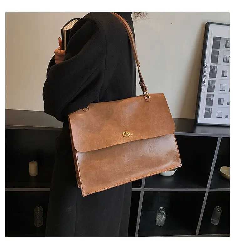JIAERDI Vintage Coffee Shoulder Bag Women Preppy Style Leather Casual Crossbody Bags Female Retro Jk Briefcase Tote Bag AetheticT251110