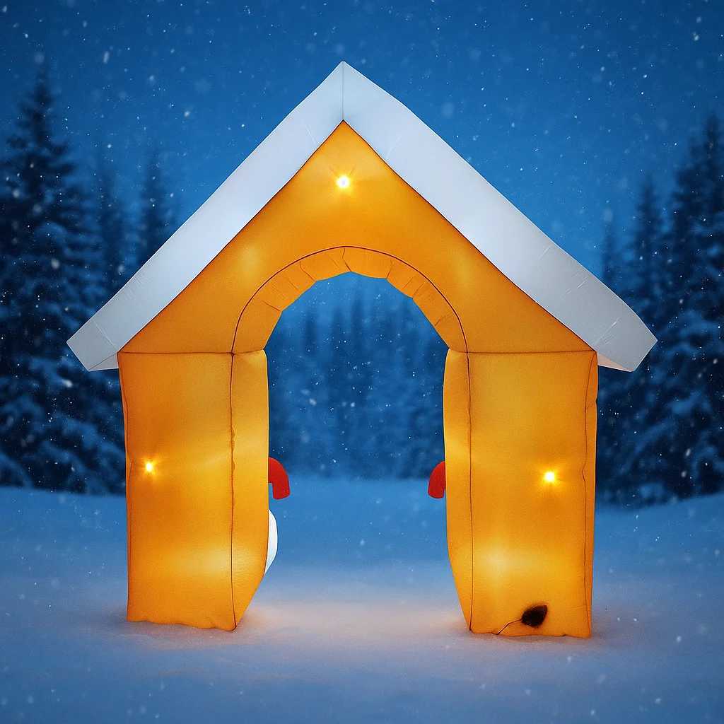 Christmas 88FT Gingerbread House Archway Inflatable Christmas Decorations Xmas Ornament With LED Lights Outdoor Yard Holiday Party Toy Y251111