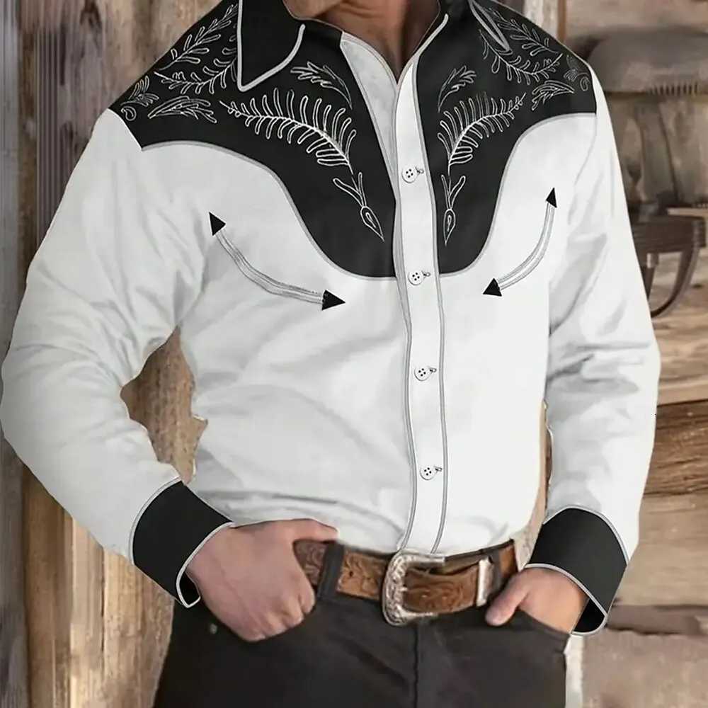 Mens Floral Print Ethnic Scrollwork Shirt Western Shirt Cowboy Shirt Long Sleeve Vintage Retro Outdoor Vacation Spring Fall K251110