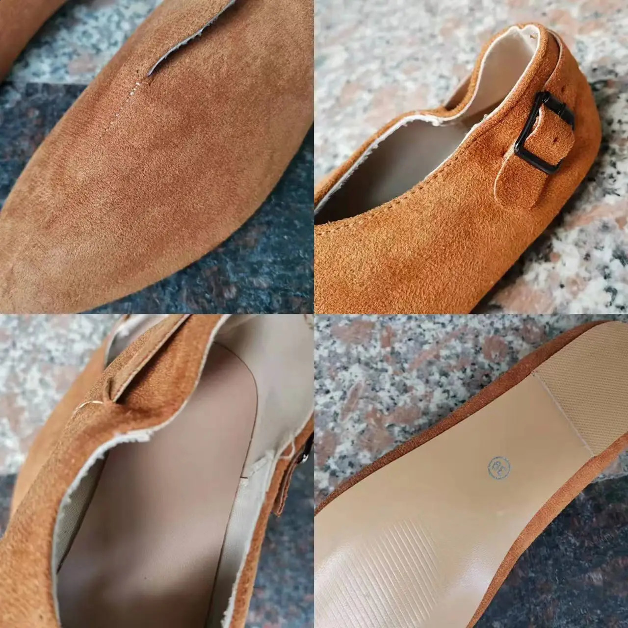 Suede Women Loafers Summer Women Flats Shoes Retro Pointed Toe Slip on Casual Shoes Zapatos Mujer Plus Size 43 Breathable V Port 250410