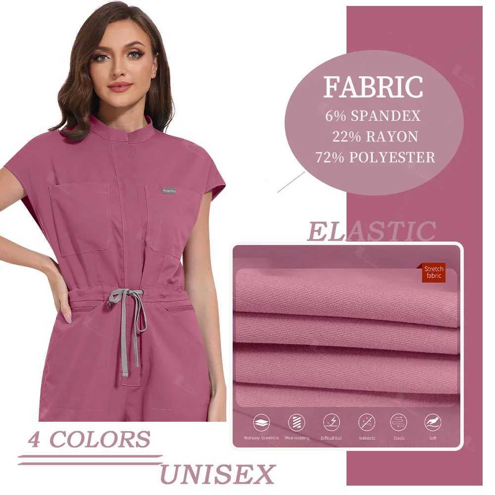 High quality design zipper collar covering nurse frosted jumpsuit medical uniform healthcare center workwear dental veterinary kit X250410
