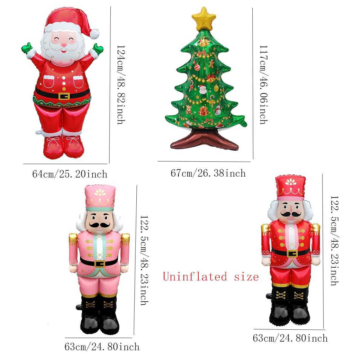 Christmas 1set Giant Stand Pedestal Christmas Theme Foil Balloons Halloween Snowman Santa Claus Tree Elk Balloon Christmas Decorations Y251111