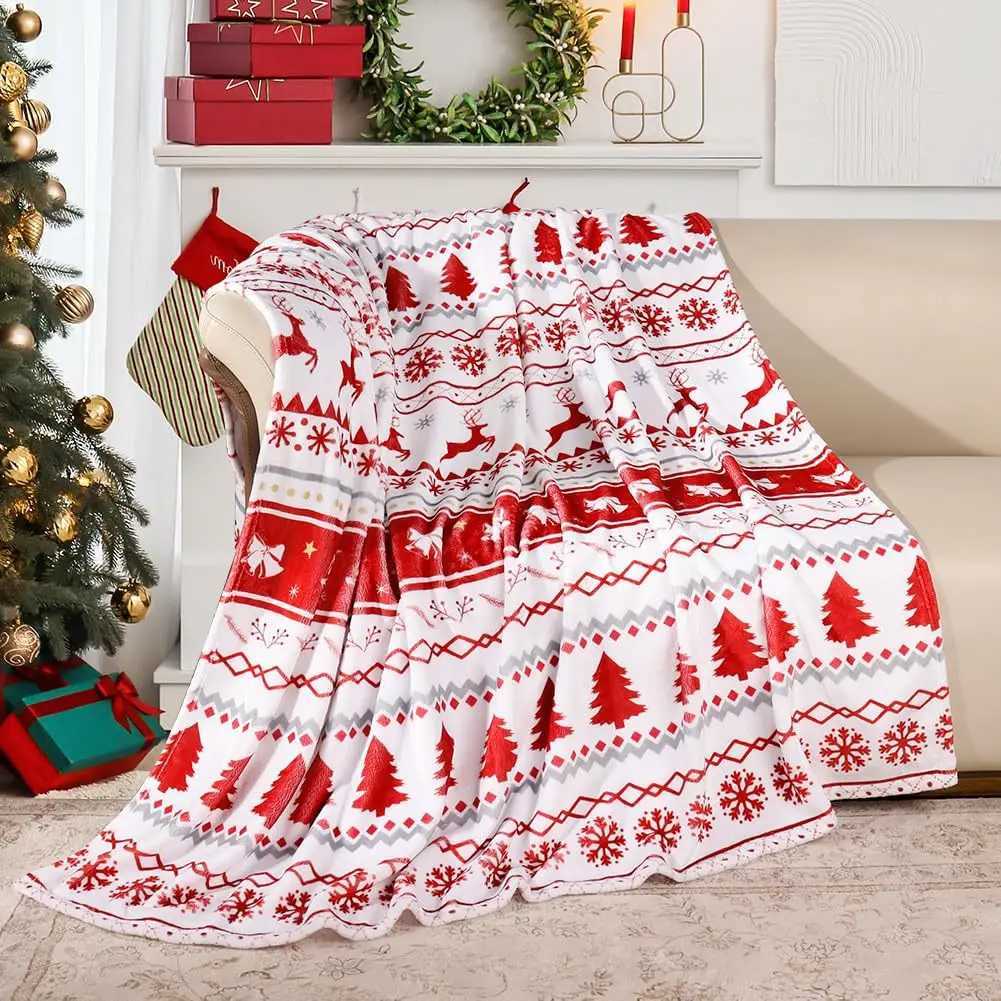 Christmas Series Theme digital-printed polyester Bedroom velvet flannel soft sofa cover blanket Fleece cover blankets for beds C251111