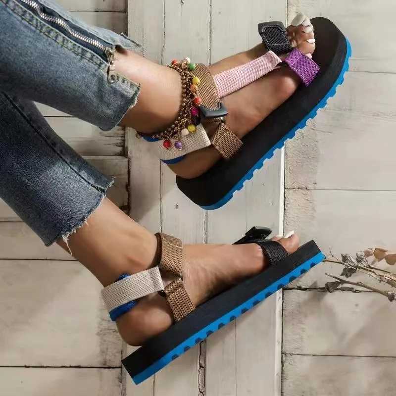 Womens Sandals 2022 New Style Womens Summer Soft Slip Buckle Casual Durable Sandals Womens Outdoor Casual Beach Shoes Size UpXJ250410