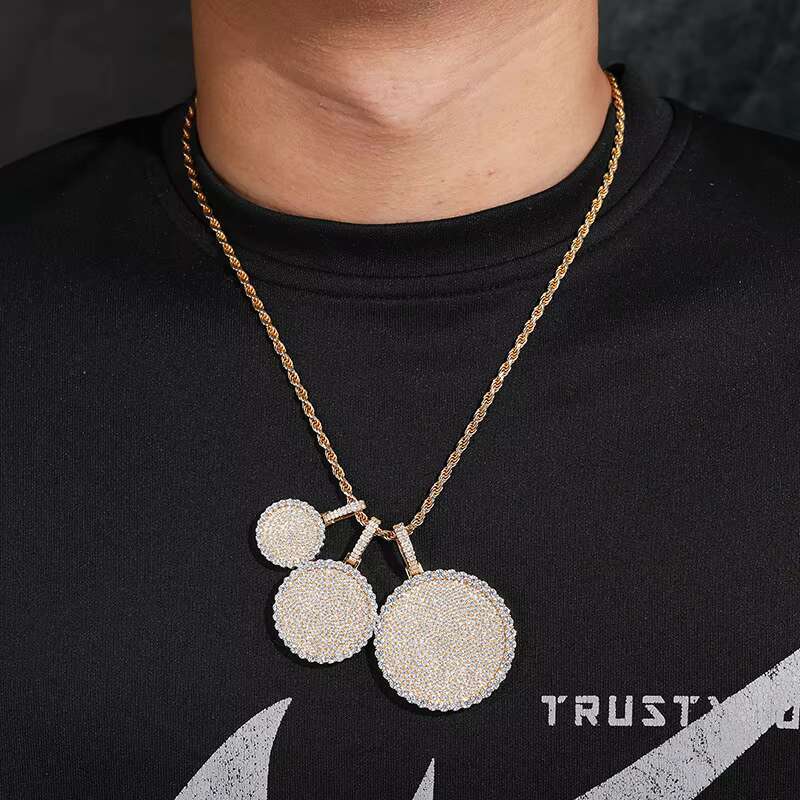 Fine 925 Sterling Silver Moissanite Pendant Hip Hop Iced Out Jewelry Charms Necklaces for Men