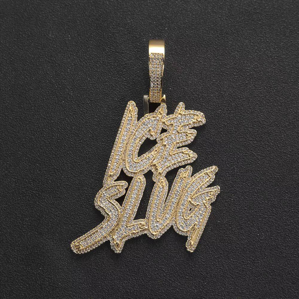 NUOYA Double Row Letter Pendant Personalized Hip Hop Necklace Custom Charm Jewelry Gold Plated Pendant Customizable