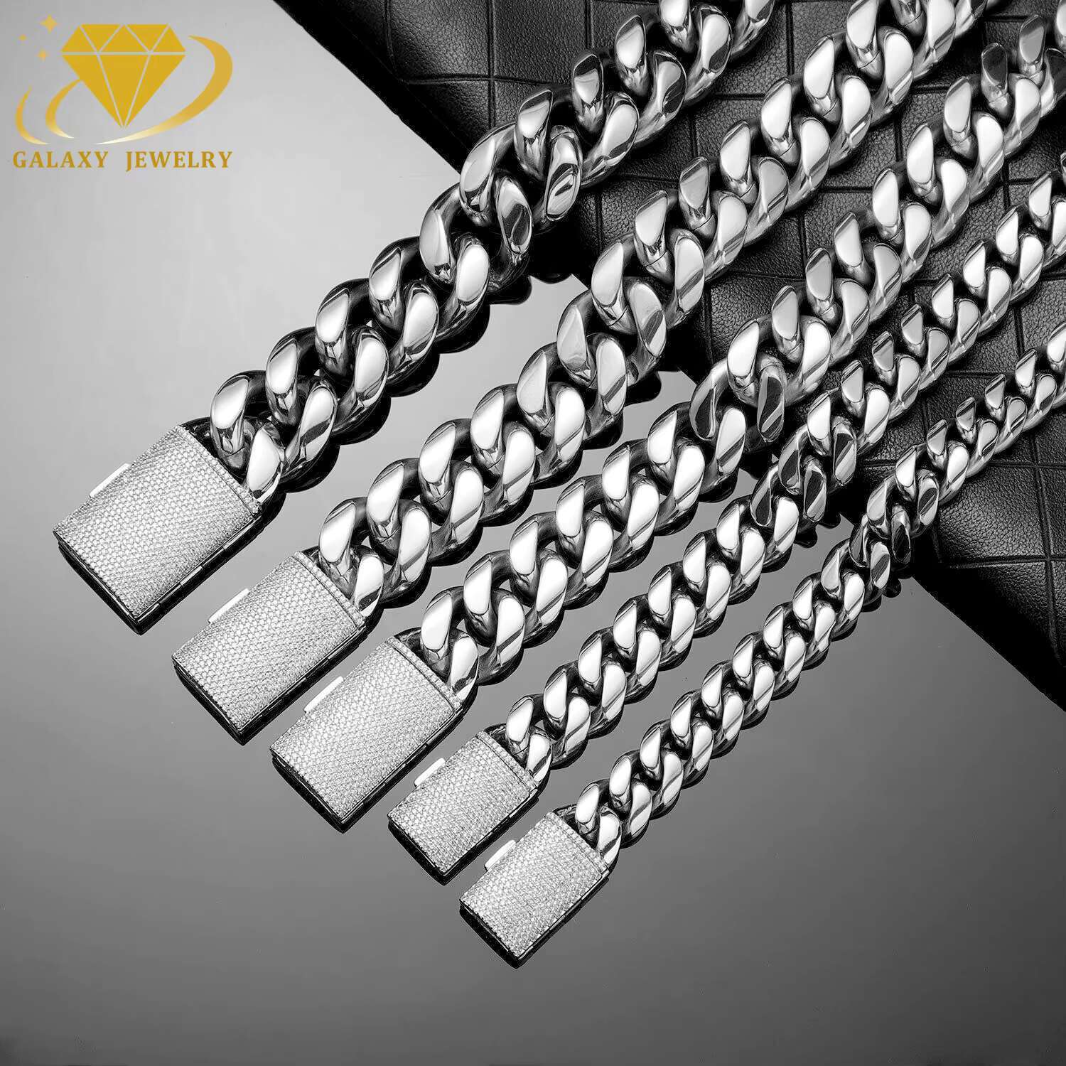 Hip Hop Jewelry Mens Punk 16mm 18mm 20mm Big Heavy Chunky Collar Thick Moissanite Clasp Solid 925 Silver Cuban Link Chain