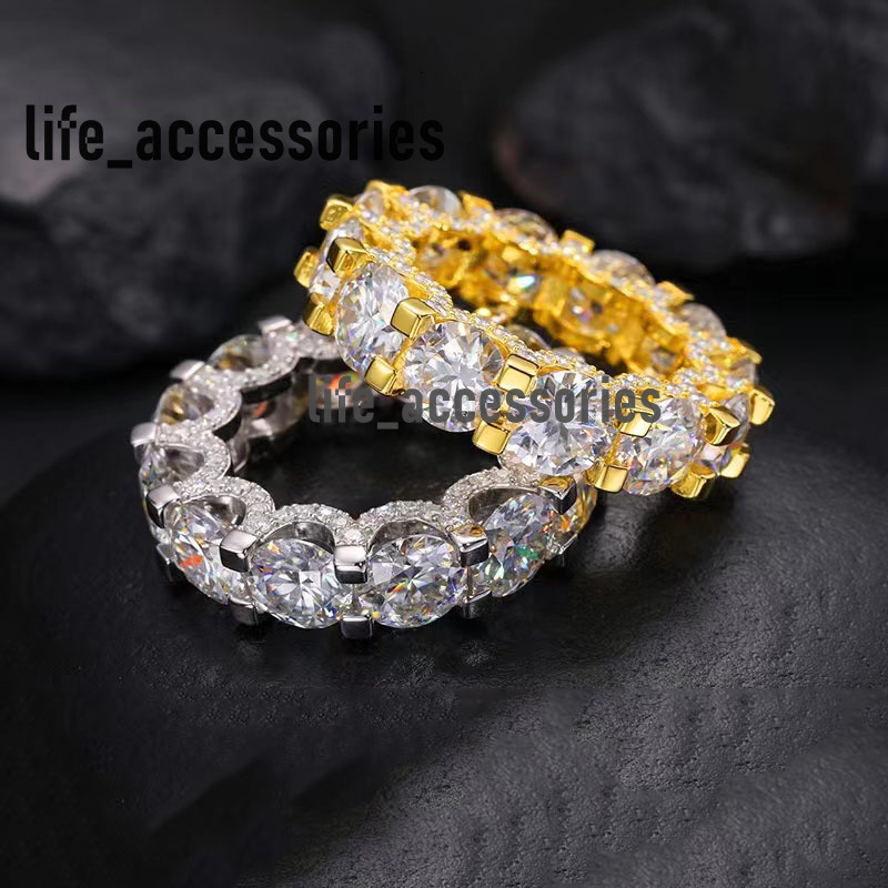 Fine Engagement Jewelry 18k Gold Plated 925 Sterling Silver Vvs Moissanite Diamond Wedding Ring for Men Women