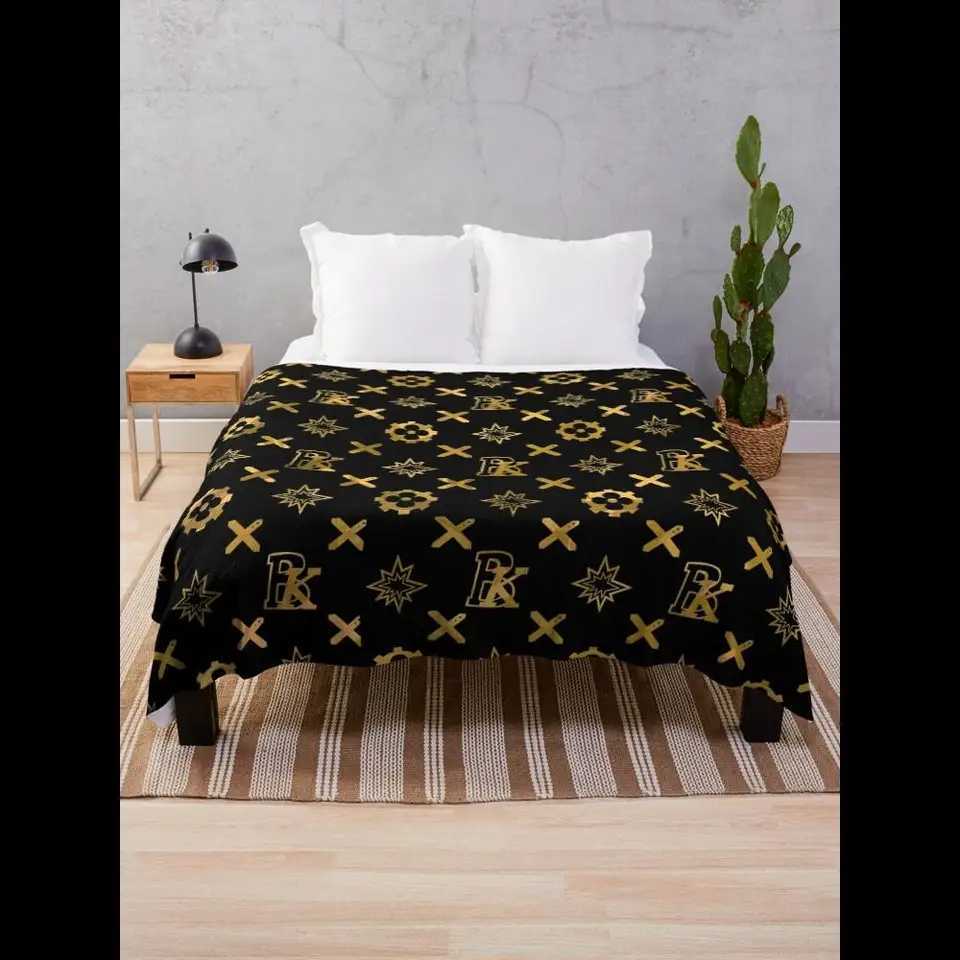 designer luxery Krbk Viton Black Throw Blanket Soft Cozy Home Textile for Living Room designer C251111