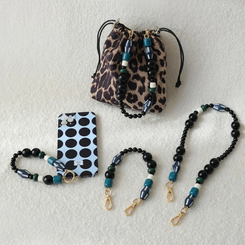 Fashion Woman Bag Accessory Chain Vintage Blue Beaded Chain Acrylic Bag Rope Strap Women Handbag Shoulder Handle Chains 251110