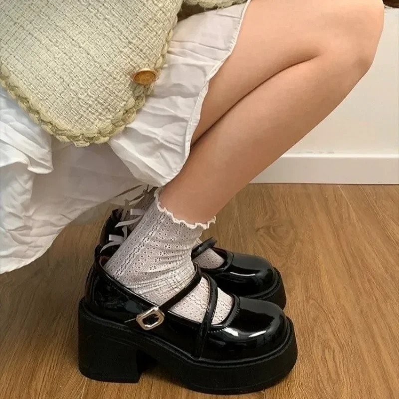 Womens Shoes 2025 Mary Janes Womens High Heel Platform Dress Pumps Women Bow Tie Buckle Strap High Heel Shoes Ladies Zapatos 251106