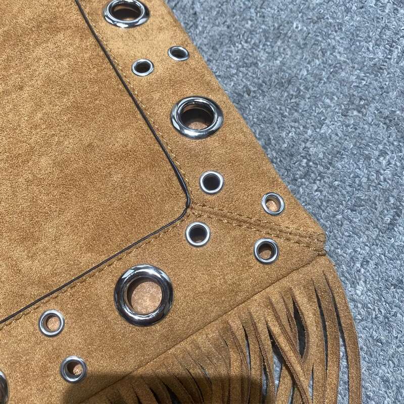 Women's Handbag And Puress Designer Rivet Shoulder Diagonal Span High-Quality Imitation Deer Skin Mobile Bag