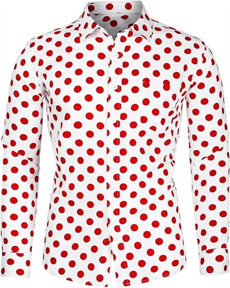 Fashion 3D Printed Mens 10-color Polka Dot Long-sleeved Slim-fit Shirt Button And Long-sleeved Comfort Casual Mens Tops K251110